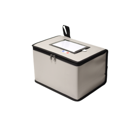 Boite pour objet fragile, fermeture avec glissière