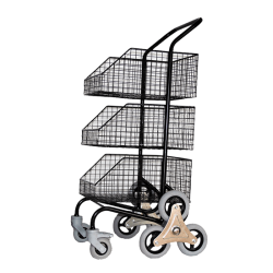 Distribution trolley with 3 baskets