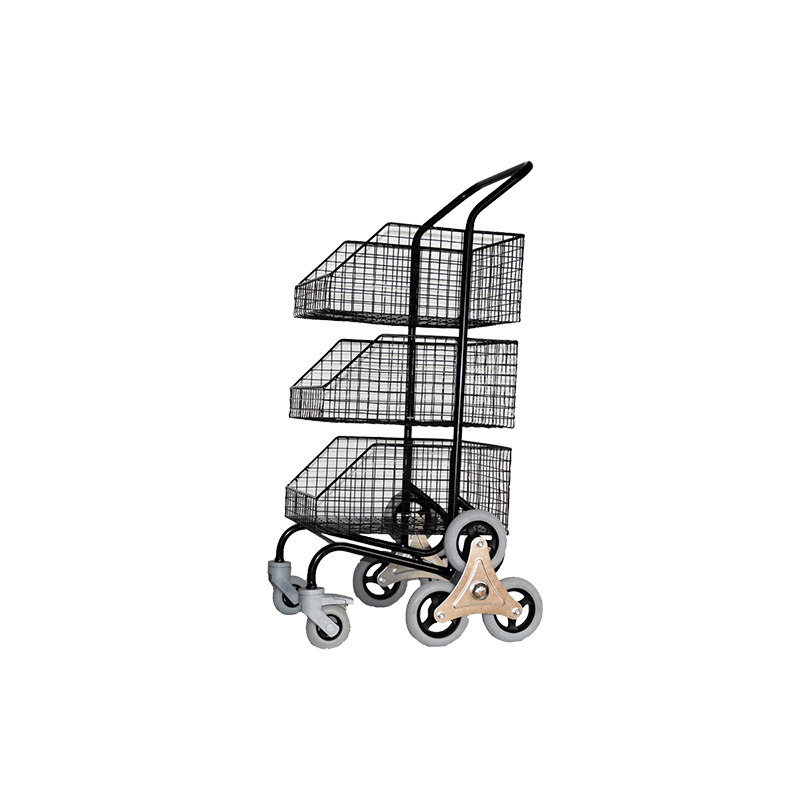 Distribution trolley with 3 baskets