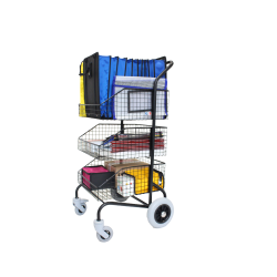 Distribution trolley with 3 baskets