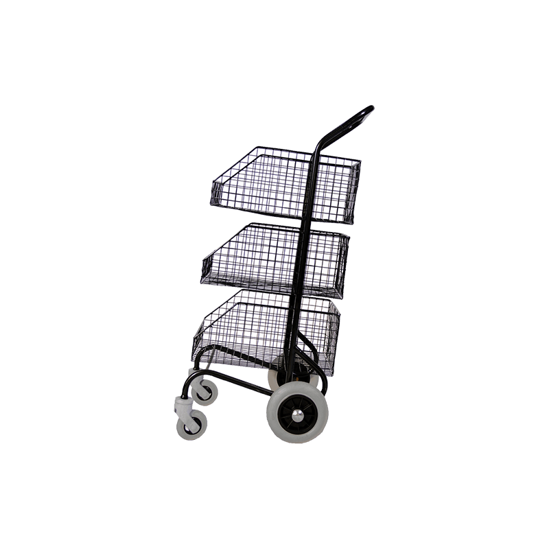 Distribution trolley with 3 baskets