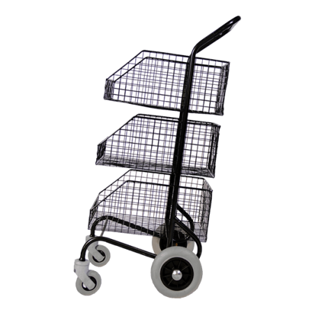 Distribution trolley with 3 baskets