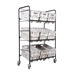 Chariot 6 ou 9 Bacs Postaux 4 Roulettes pivotantes | Distribution et collecte