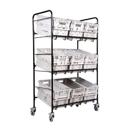 Chariot 6 ou 9 Bacs Postaux 4 Roulettes pivotantes | Distribution et collecte