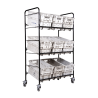 Chariot 6 ou 9 Bacs Postaux 4 Roulettes pivotantes | Distribution et collecte