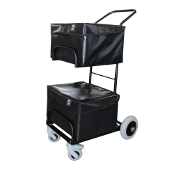 Compact distribution trolley with 2 baskets and Cover/tarps