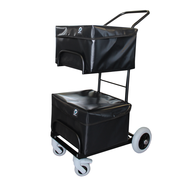 Compact distribution trolley with 2 baskets and Cover/tarps