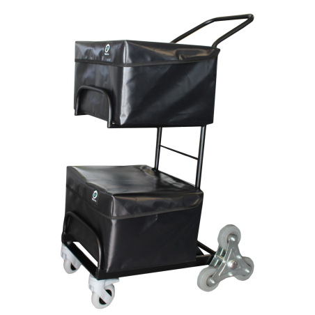 Compact distribution trolley with 2 baskets and Cover/tarps