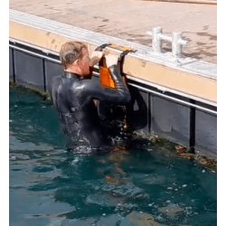 Pontoon emergency ladder