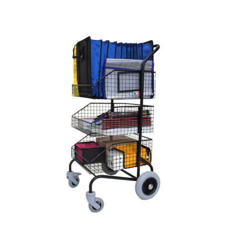 Chariot distribution avec 3 corbeilles