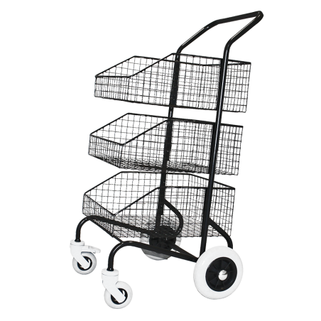 Chariot de distribution et collecte 3 corbeilles fixes