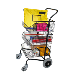 Distribution trolley with 3 baskets