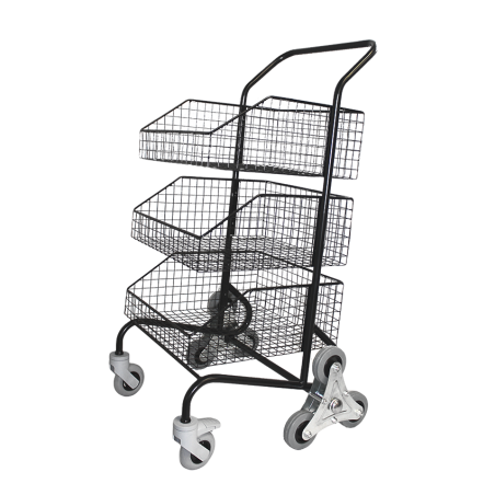 Chariot distribution avec 3 corbeilles