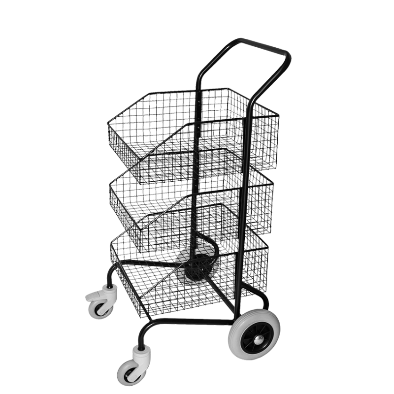 Chariot de distribution et collecte 3 corbeilles fixes