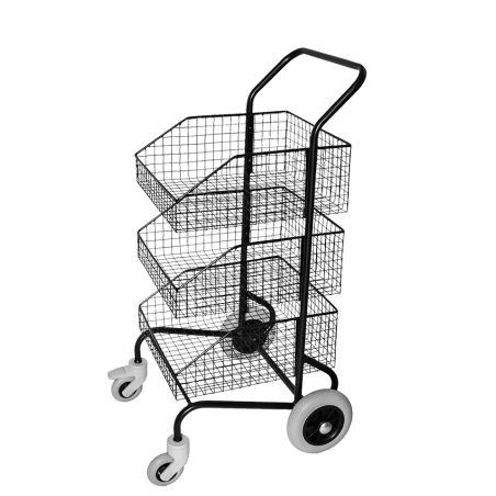 Chariot distribution avec 3 corbeilles