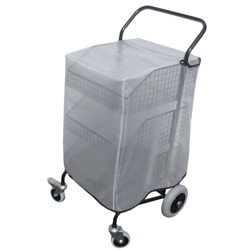 Chariot de distribution et collecte 3 corbeilles fixes