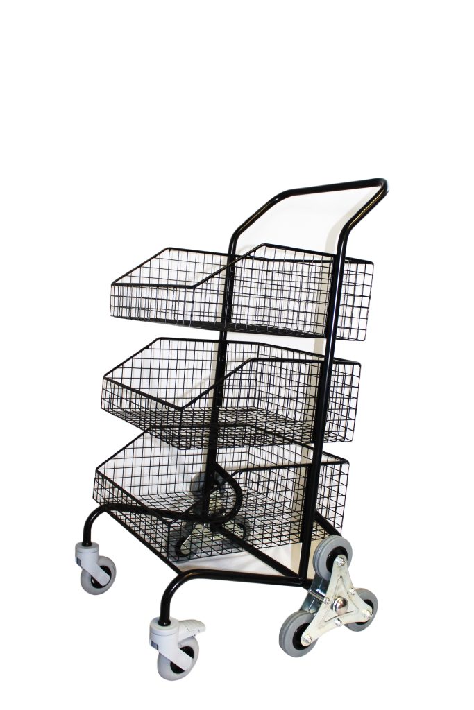 6333 Chariot 3 Corbeilles Roues étoiles